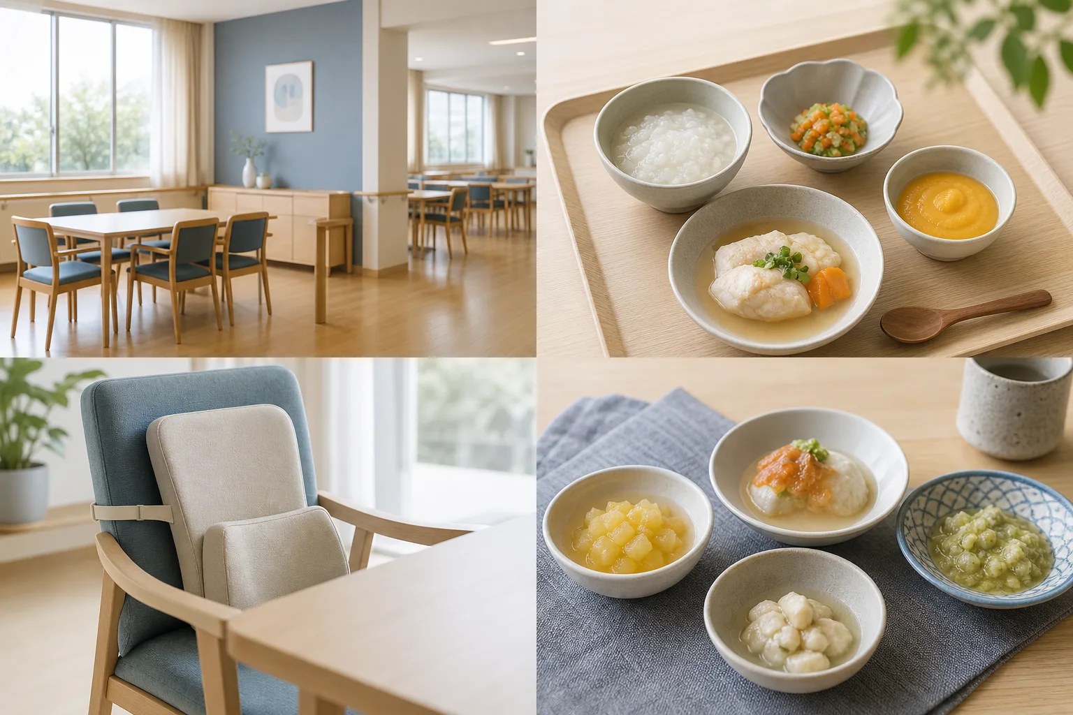施設の食事。献立表より本人の食べ方を伝える