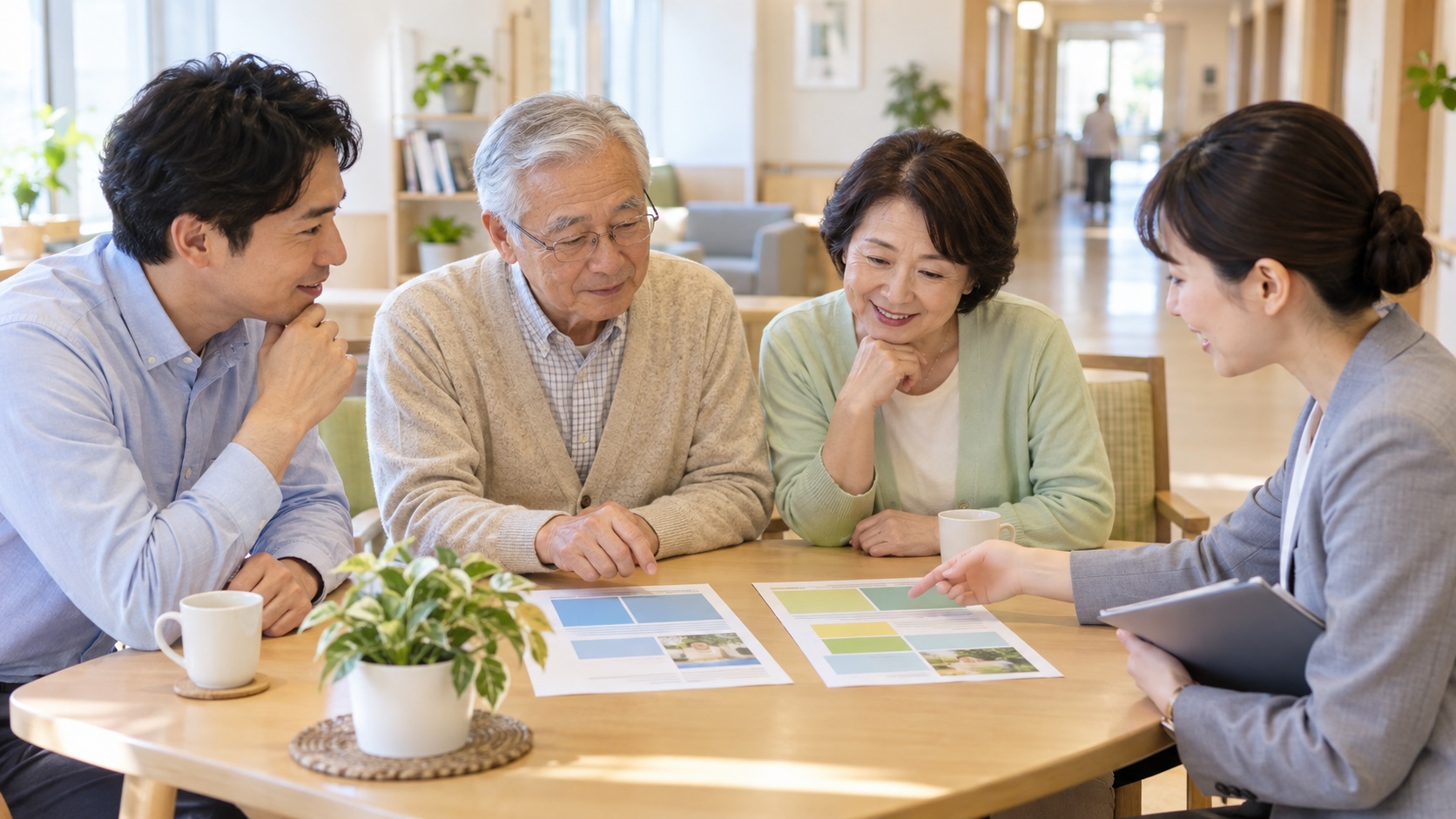 高齢者向け住まい二種類の契約と支援内容を家族で比較するテーマ画像