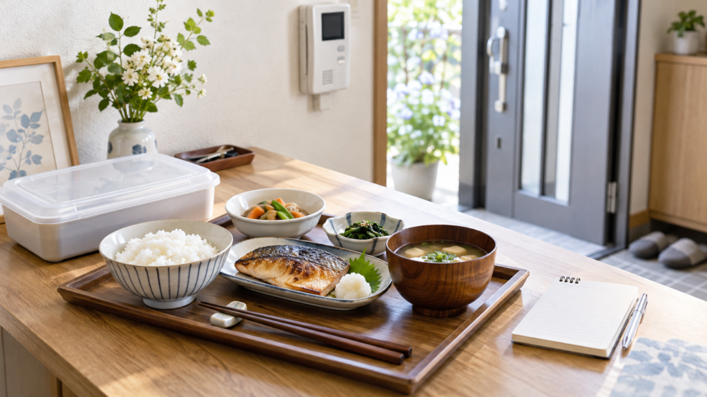 退院後の高齢者宅へ届く栄養バランスを考えた昼食を表したテーマ画像